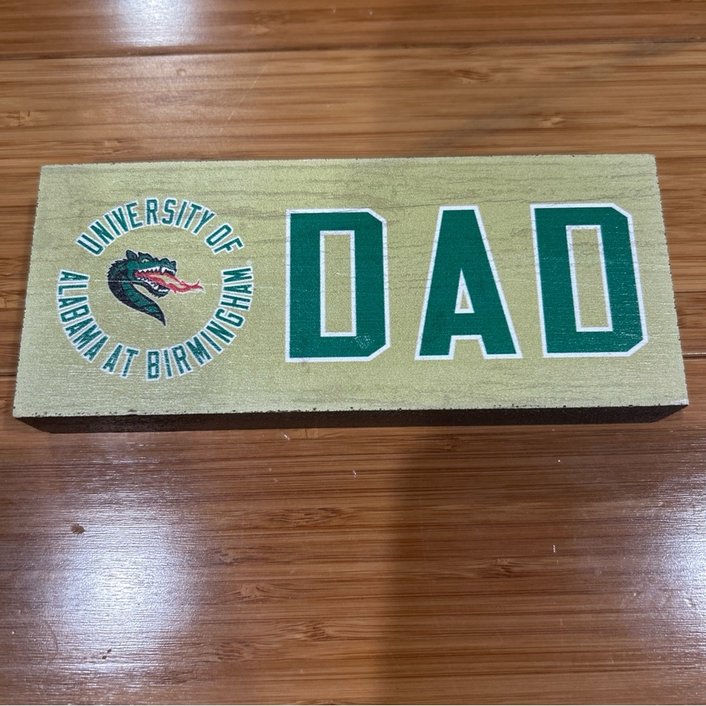 University Of Alabama at Birmingham UAB Blazers Dad Desk Plaque 2.5”x6” New!